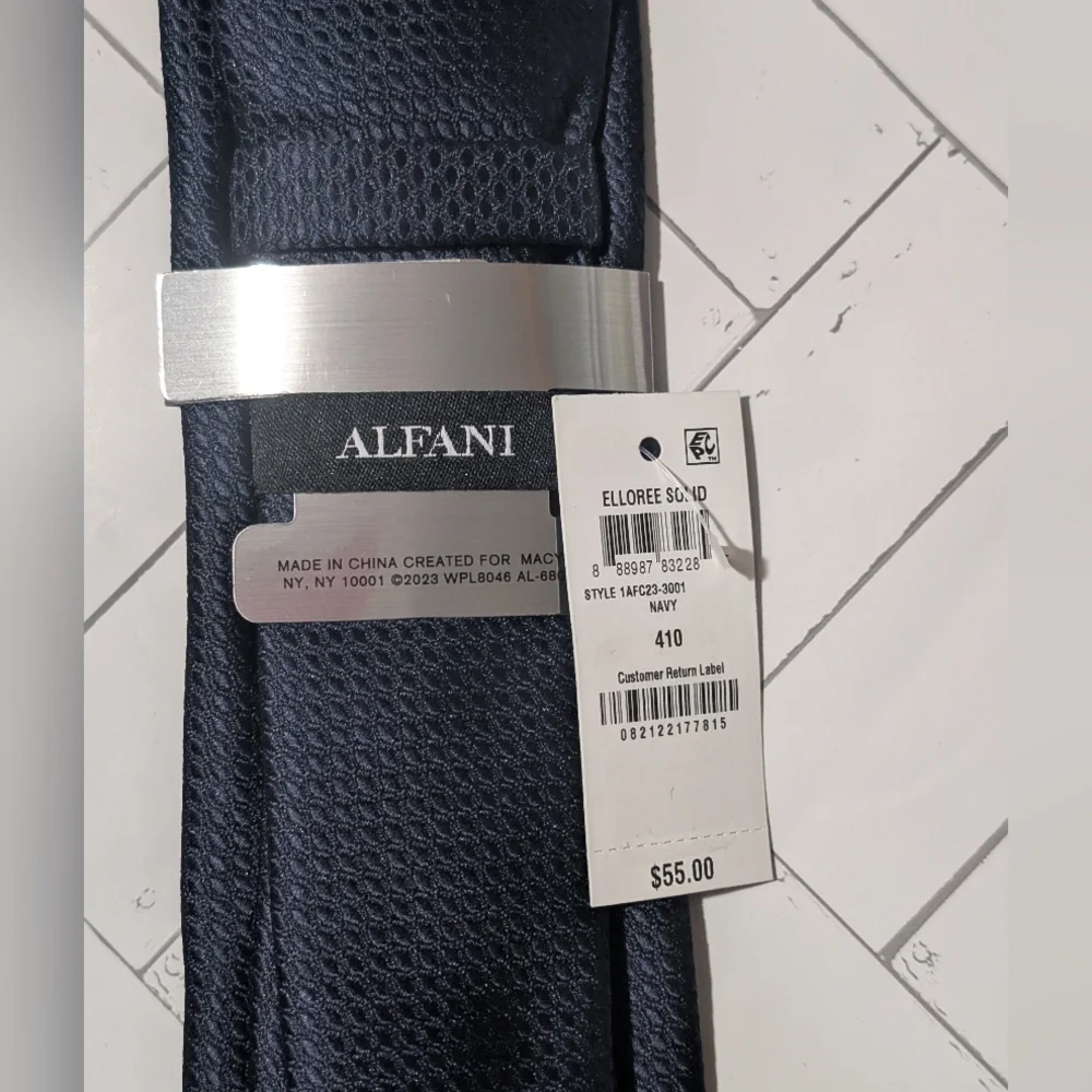 (Bundle)Alfani Purple, Black , Burgundy,Denim And Navy Ties Set. Accessories - Picture 5 of 7